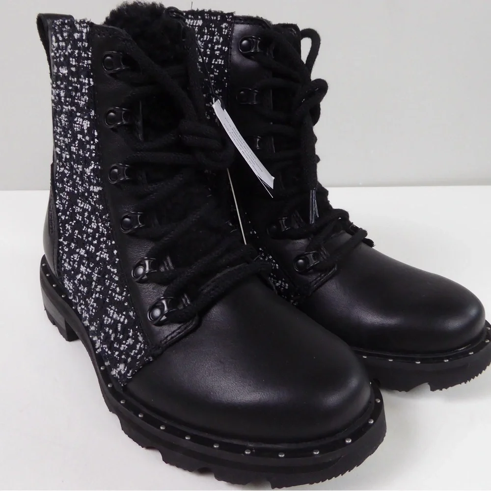 Sorel Waterproof Leather & Textile Mixed Media Womens Lennox Boots NWT Shearling - Picture 14 of 14